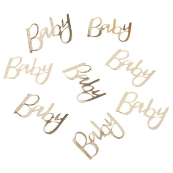 Party Konfetti "Baby" in Gold - Baby Shower Tischdekoration 2
