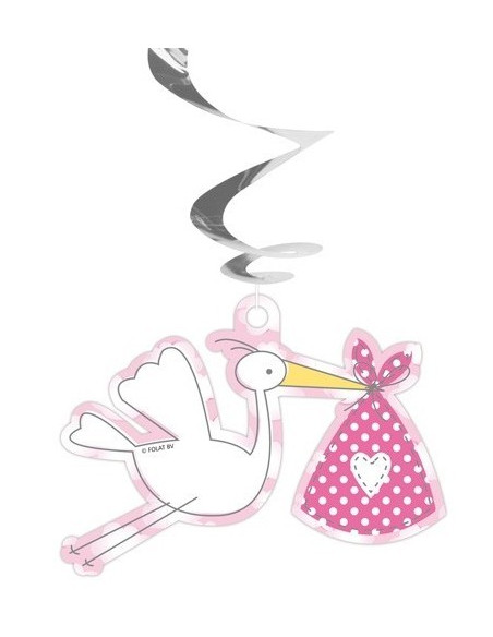 suspensions cigogne rose