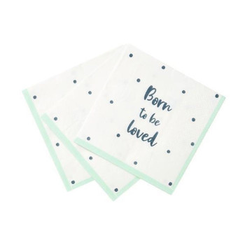 Serviettes Baby shower "Born to be loved" - Déco de fête naissance - Bellefete.ch 2