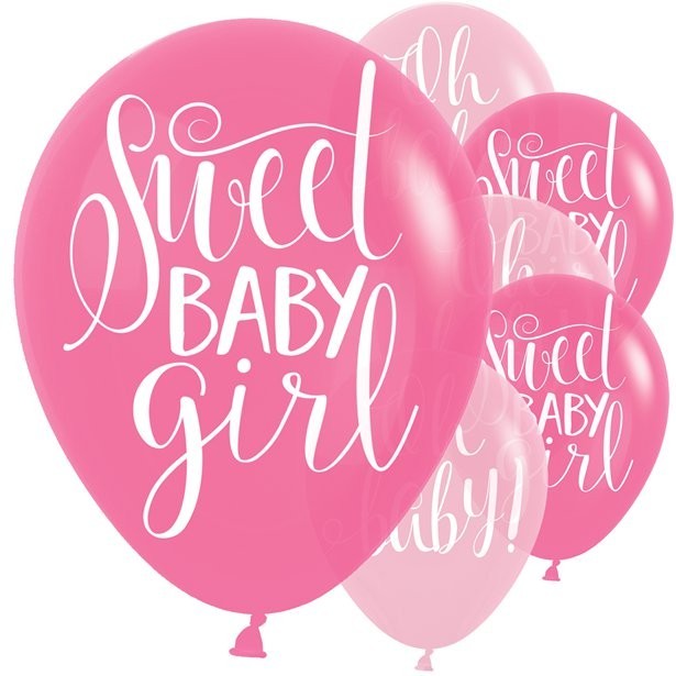 BALLONS LATEX BABY FILLE THÈME FLORAL