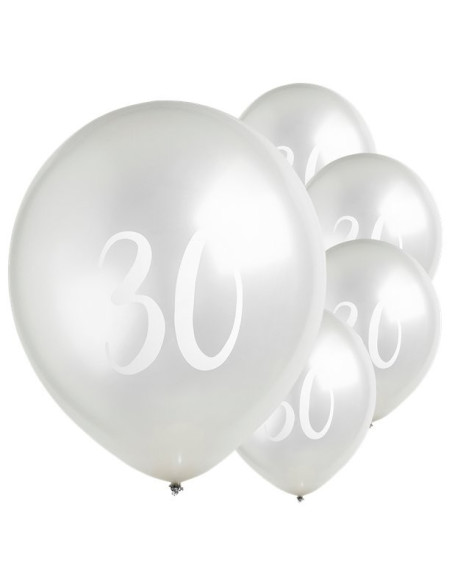 Ballons de fête 30 ans en argent - Décorations d'anniversaire 30 ans - Suisse