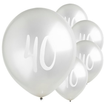 Partyballons 40 Jahre Silber - Party Dekorationen 40 Jahre - Bellefete.ch