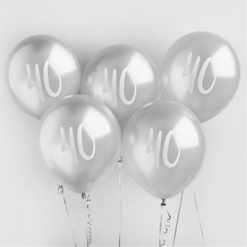 Partyballons 40 Jahre Silber - Party Dekorationen 40 Jahre - Bellefete.ch 2