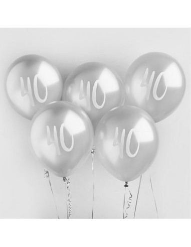 Ballons 40 ans couleur argent en suisse