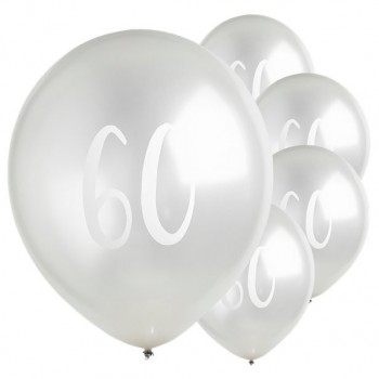 Palloncini 60° compleanno in lattice argento
