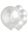 Luftballons zum 60. Geburtstag aus silbernem Latex