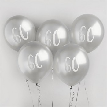 Silberne Luftballons zum 60-jährigen Jubiläum in der Schweiz