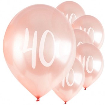 Palloncini oro rosa per il 40° compleanno
