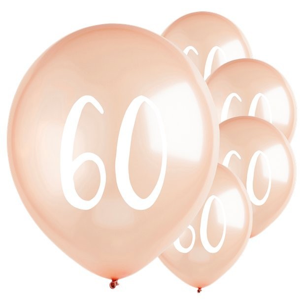 Ballons latex rose gold 60 ans en suisse