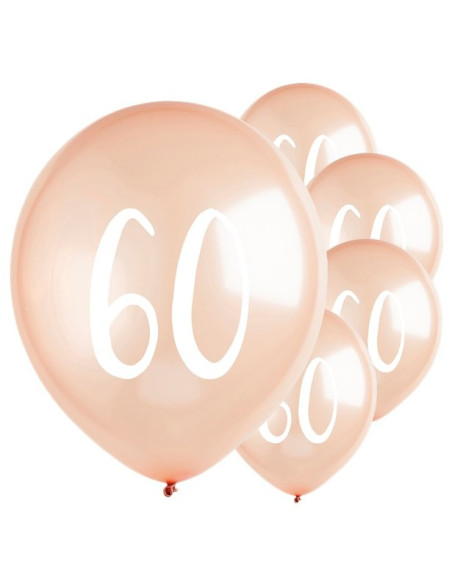 Partyballons aus Latex 60 Jahre Rose Gold - Partydekoration 60 Jahre - Schweiz