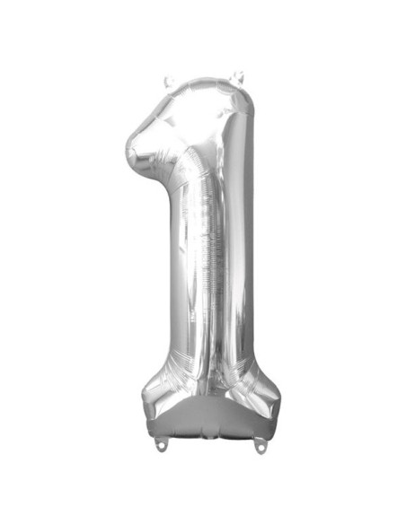 palloncino numero 1 colore argento palloncino numero 1 colore argento