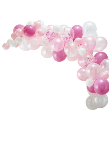 arche de ballon rose clair et rose vif