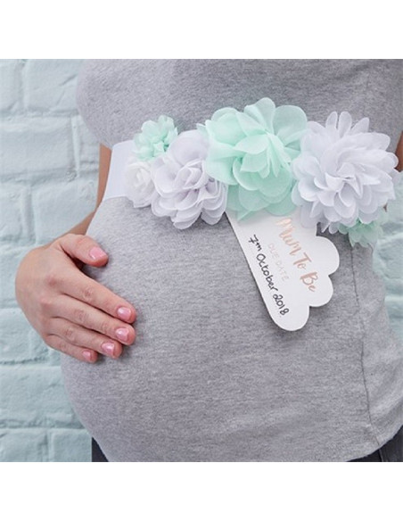 Ceinture Future Maman à personnaliser - Déco Baby Shower - Accessoires de fête de naissance - Bellefete.ch