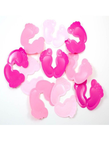 Confettis XL "Empreintes de pied Rose" - Bellefete.ch - Suisse - Baby Shower