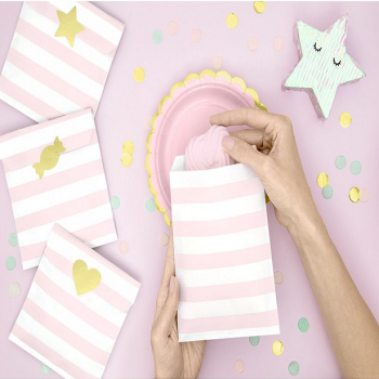 Borse da festa a righe rosa - Confezione regalo - Consegna in Svizzera