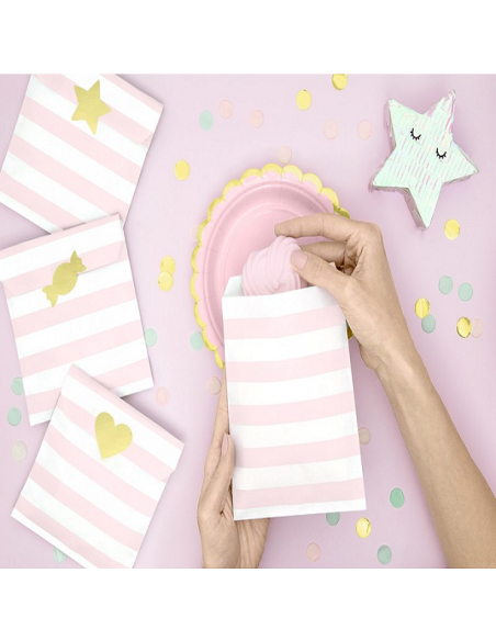 Borse da festa a righe rosa - Confezione regalo - Consegna in Svizzera