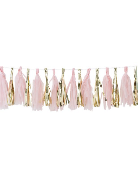 Ghirlanda di pompon rosa baby shower rosa