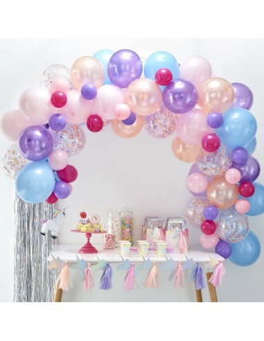 kit d'arche de ballon pastel bleu rose