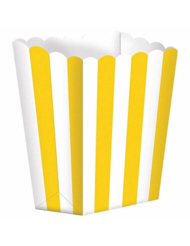 scatola di popcorn a strisce gialle
