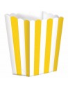 scatola di popcorn a strisce gialle