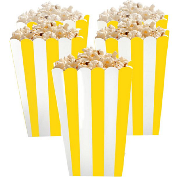 Scatole di popcorn gialle