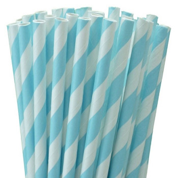 Pailles bleu clair rayures - Bellefete.ch - Suisse - Décorations de fête 2