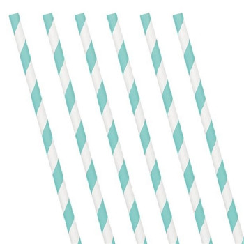 Cannucce blu chiaro a righe - Bellefete.ch - Svizzera - Decorazioni per feste