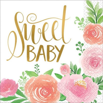 Florale Vintage Partyservilien "Dolce Petite Fille" - Partyartikel - Bellefete.ch