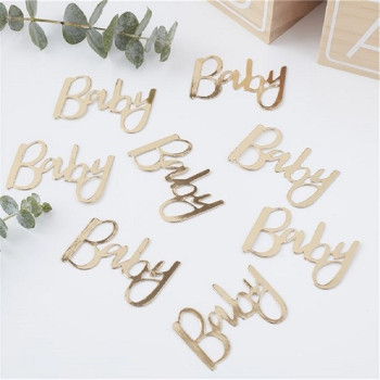 Party Konfetti "Baby" in Gold - Baby Shower Tischdekoration