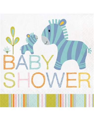 Serviettes de fête Baby shower Animaux de la Jungle - Déco Baby Shower - Bellefete.ch