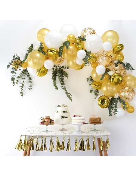 Kit arco di palloncini Dorato - 70 palloncini - Decorazione di festa - Bellefete.ch Kit arco di palloncini Dorato - 70 palloncini - Decorazione di festa - Bellefete.ch