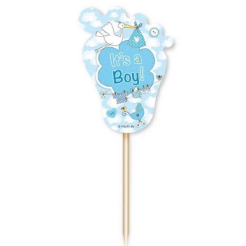 Decorazioni per cupcake “It's a Boy” blu - Bellefete.ch - Svizzera - Baby Shower