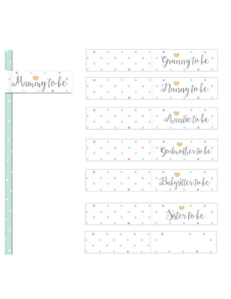 Babyparty-Papierstrohhalme mit Fahnen - Babyparty Dekoration - Bellefete.ch