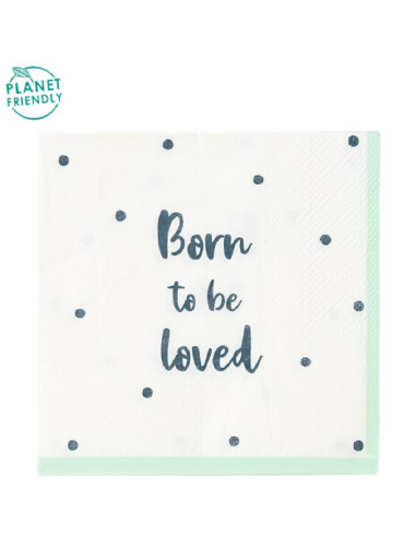 Baby-Dusche-Handtücher "Born to be loved" - Geburtsparty Dekoration - Bellefete.ch