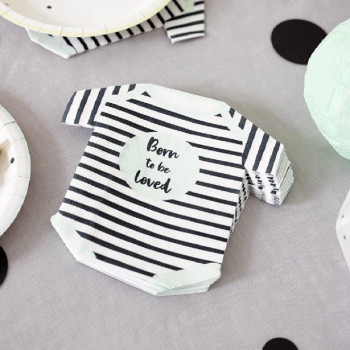 Serviettes en forme de body Born to be loved - Baby Shower - Bellefete.ch 2
