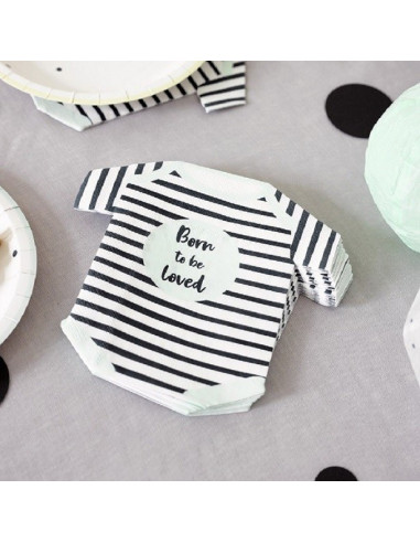 Tovaglioli body per baby shower Born to be LOVED