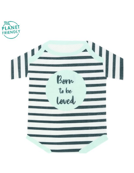 Serviettes en forme de body Born to be loved - Baby Shower - Bellefete.ch