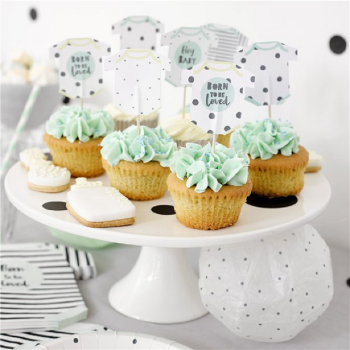 Stuzzicadenti per torte "Nati per essere amati" - Baby Shower
