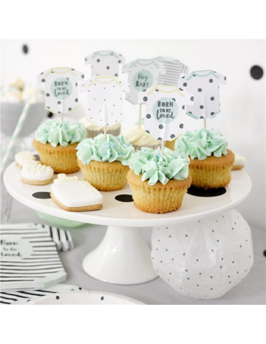 Pics à gâteau Baby Shower Rose “Born to be Loved” – décoration gâteau fille | BelleFete.ch