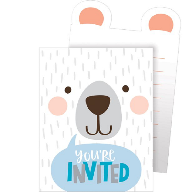 Inviti per compleanno o baby shower di un orsetto