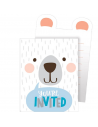 Kleine Bären-Geburtstags- oder Babypartyeinladungen
