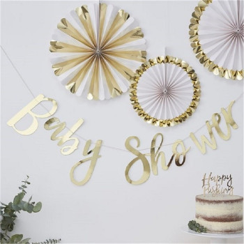 Ghirlanda baby shower in oro - Decorazione festa di nascita