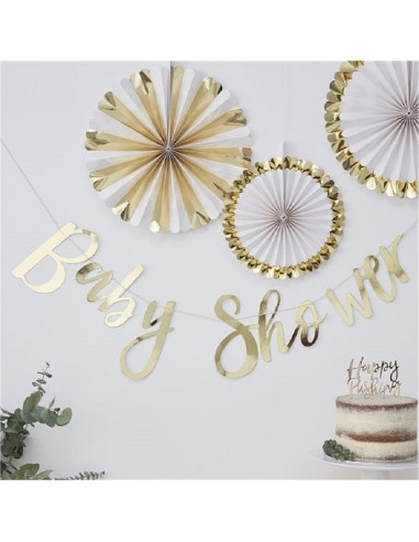 Guirlande baby shower en Or - Déco fête de naissance