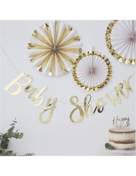 Ghirlanda baby shower in oro - Decorazione festa di nascita
