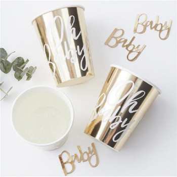 Bicchieri Baby Shower “Oh Baby” – decorazione tavola festa nascita | BelleFete.ch