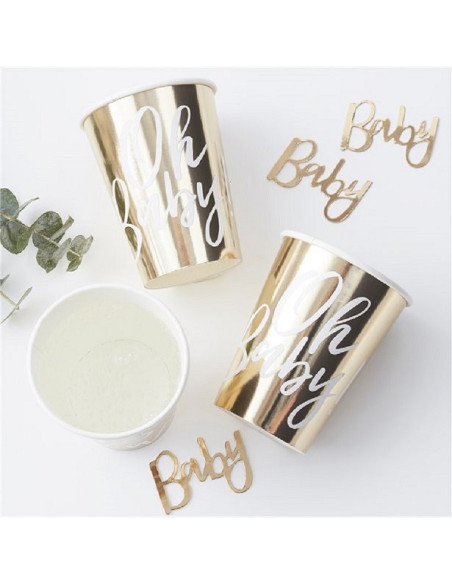Bicchieri Baby Shower “Oh Baby” – decorazione tavola festa nascita | BelleFete.ch