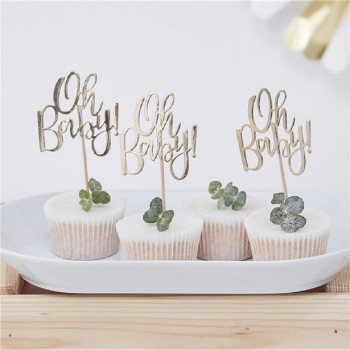 Picche per torte "Oh Baby" - Decorazioni Baby Shower - Bellefete.ch - Svizzera