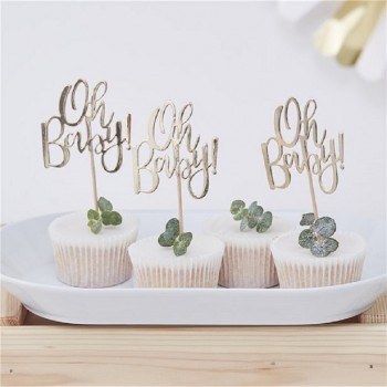 Cupcake-Picks für die Babyparty, oh Baby