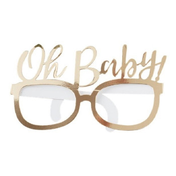 Occhiali dorati per baby shower - Accessori per feste 2