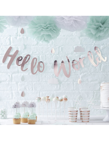 Babyparty-Girlande "Hallo Welt" - Babyparty - Bellefete.ch - Schweiz